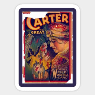 Carter the Great Magician Poster (authentically damaged!) Sticker